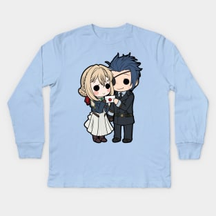 Chibi Violet + Gilbert Kids Long Sleeve T-Shirt